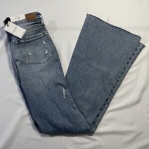 NWT Judy Blue High‎ Rise Heavy Destroy Flare Jeans JB88457 Medium Wash Size 3/26